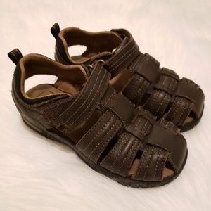 Boys Brown Leather Stride Rite Sandals Size 12